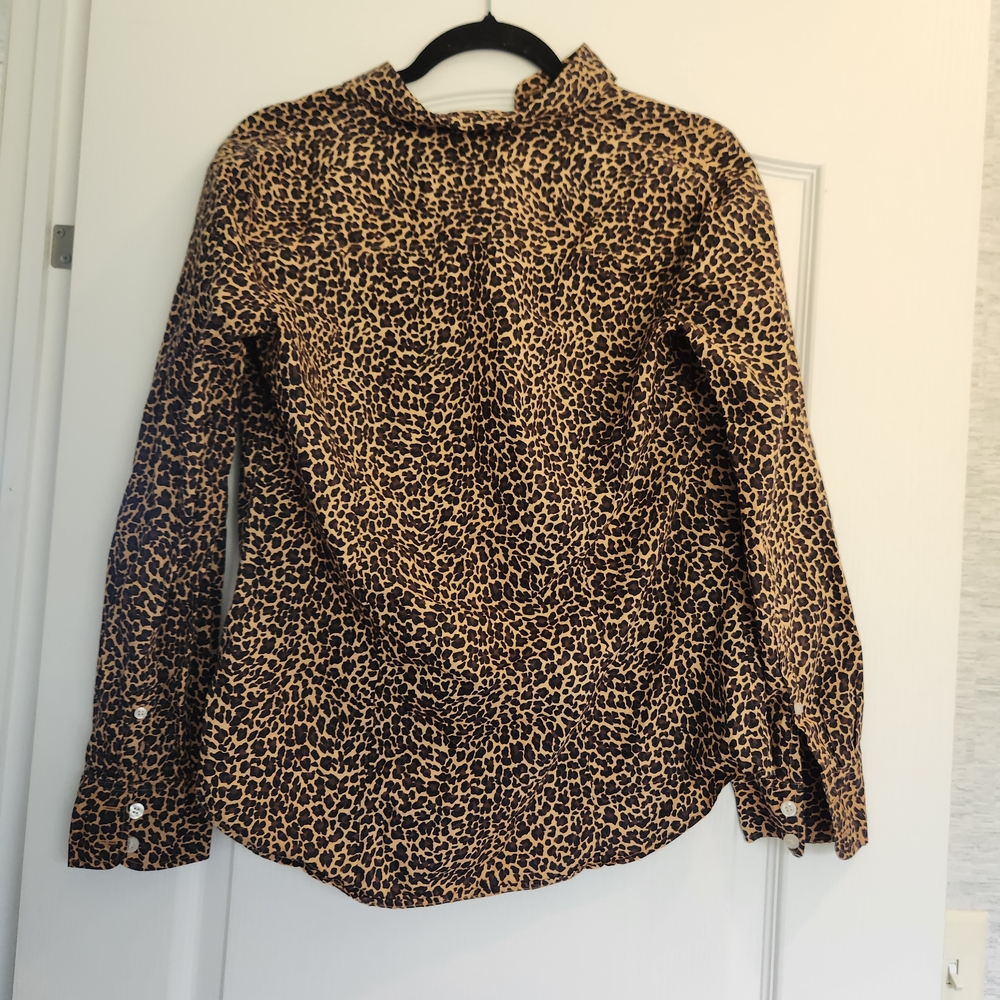 J. Crew Animal Print Shirt Size M Euc - Picture 4 of 4